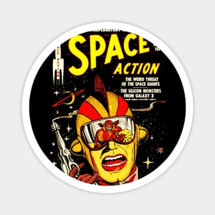 Space Action / Vintage Science Fiction Comic Book Magnet